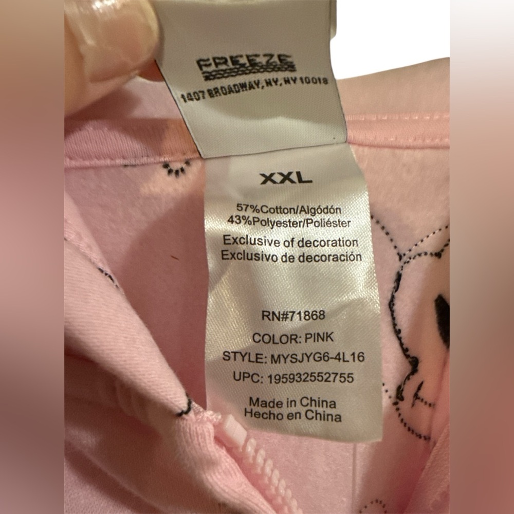 🆕  Disney Mickey Mouse Pink Embroidered Hoodie Zip Up Jacket - Picture 3 of 4